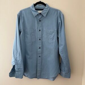 Club Monaco Mens Classic Fit Shirt Button Up Long Sleeve Blue Small‎